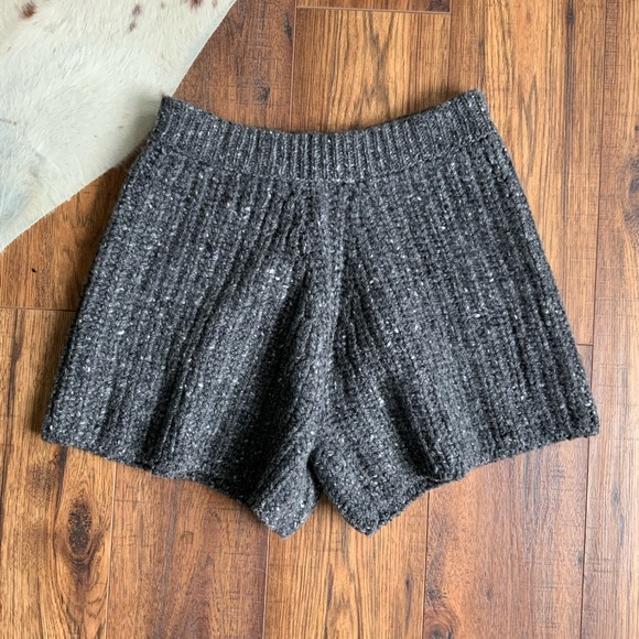 High Waist Gray Knit Women Shorts - Picture 5 of 7
